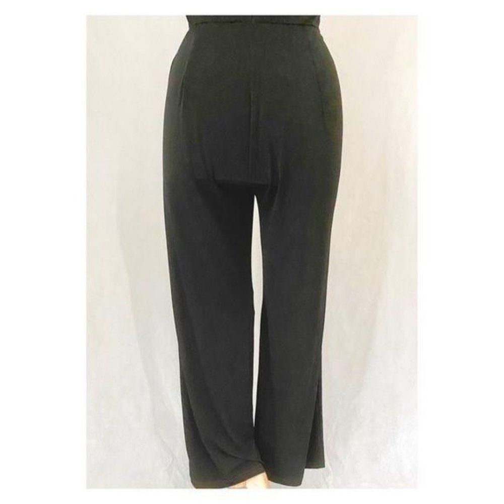 Beige by ECI Ruffle Cold Shoulder Black Jersey Knit Jumpsuit - Picture 9 of 12